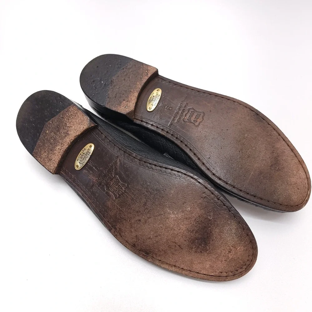 Zelli‎ Mens Crocodile Ostrich Penny Loafer Slip on Shoes Size 9